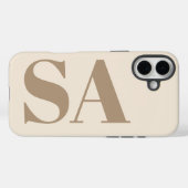 モノグラム入りおしゃれなアンティークホワイトのCase-Mate Case-Mate iPhoneケース (裏面 (横))