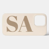 モノグラム入りおしゃれなアンティークホワイトのCase-Mate Case-Mate iPhoneケース (裏面 (横))