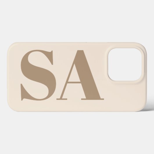 モノグラム入りおしゃれなアンティークホワイトのCase-Mate Case-Mate iPhoneケース (裏面 (横))