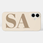 モノグラム入りおしゃれなアンティークホワイトのCase-Mate Case-Mate iPhoneケース (裏面 (横))