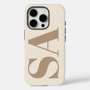 モノグラム入りおしゃれなアンティークホワイトのCase-Mate iPhone 16 Proケース