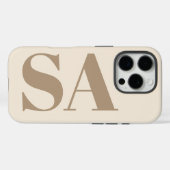 モノグラム入りおしゃれなアンティークホワイトのCase-Mate Case-Mate iPhoneケース (裏面 (横))