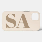 モノグラム入りおしゃれなアンティークホワイトのCase-Mate Case-Mate iPhoneケース (裏面 (横))