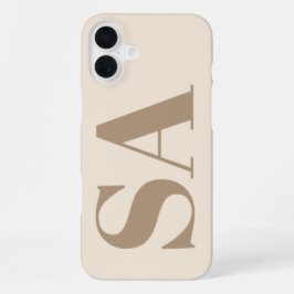 モノグラム入りおしゃれなアンティークホワイトのCase-Mate iPhone 16 Plusケース