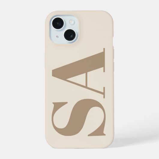 モノグラム入りおしゃれなアンティークホワイトのCase-Mate iPhone 15ケース (裏面)