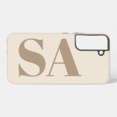 モノグラム入りおしゃれなアンティークホワイトのCase-Mate Samsung Galaxyケース (裏面横)