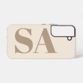 モノグラム入りおしゃれなアンティークホワイトのCase-Mate Samsung Galaxyケース (裏面横)