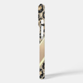 モノグラム入りおしゃれグリッター＋ヒョウ柄 Case-Mate iPhoneケース (裏面 / 左)