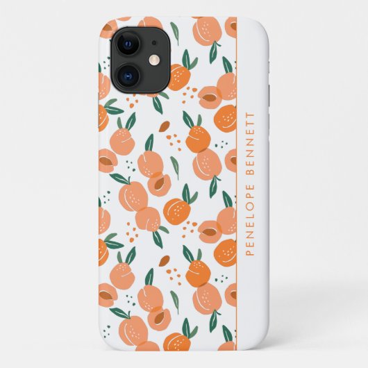 モノグラム入りのかわいいサマーピーチ柄 Case-Mate iPhoneケース (裏面)