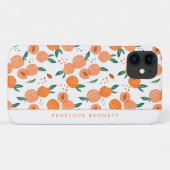 モノグラム入りのかわいいサマーピーチ柄 Case-Mate iPhoneケース (裏面(横))