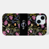 モノグラム入りのかわいい野の花 エレガントでおしゃれな花柄 Case-Mate iPhoneケース (裏面 (横))