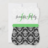 モノグラム入りのエレガントなブラック&ホワイトのウェディング 招待状 (裏面)