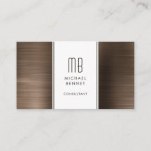 モノグラム入りのブロンズブラウン金属箔コンサルタント