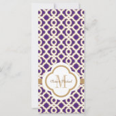 モノグラム入りの紫色と金のモロッコの結婚式チャリティー (裏面)