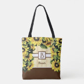 モノグラム入りひまわりのトートバッグ トートバッグ (裏面)
