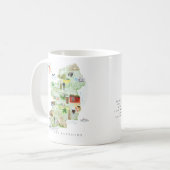 モノグラム入りアイルランド水彩画マップ コーヒーマグカップ (正面左)