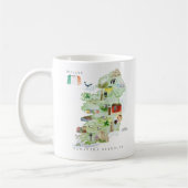 モノグラム入りアイルランド水彩画マップ コーヒーマグカップ (左)