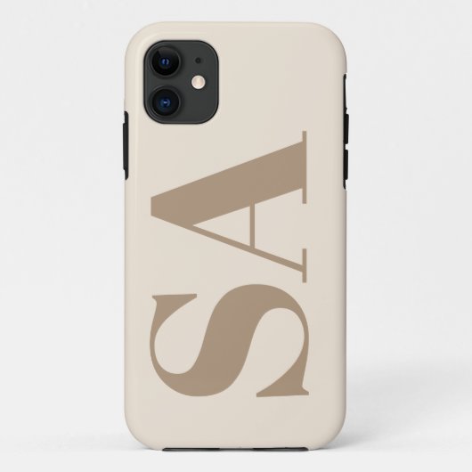 モノグラム入りアンティークホワイトのトレンディなケースメイト Case-Mate iPhoneケース (裏面)