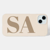 モノグラム入りアンティークホワイトのトレンディなケースメイト Case-Mate iPhoneケース (裏面 (横))