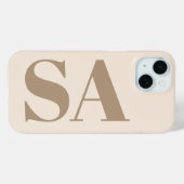 モノグラム入りアンティークホワイトのトレンディなケースメイト Case-Mate iPhoneケース (裏面 (横))