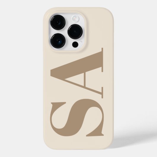 モノグラム入りアンティークホワイトのトレンディなケースメイト Case-Mate iPhoneケース (裏面)