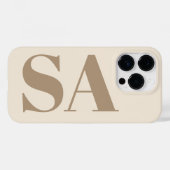 モノグラム入りアンティークホワイトのトレンディなケースメイト Case-Mate iPhoneケース (裏面 (横))