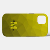 モノグラム入りイエローグラデーション幾何学メッシュパターン Case-Mate iPhoneケース (裏面 (横))