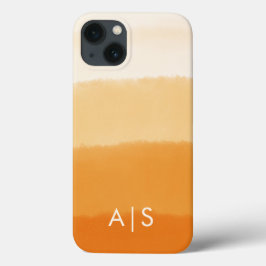 モノグラム入りイニシャルズ パンプキンオレンジグラデーション iPhone 13ケース