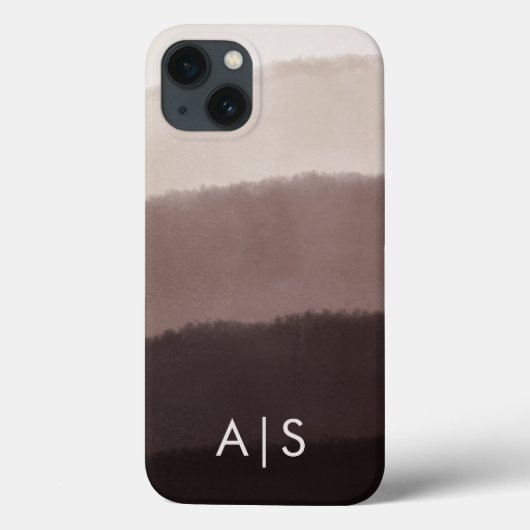 モノグラム入りイニシャル ウォルナットブラウン 高級感 Case-Mate iPhoneケース (裏面)