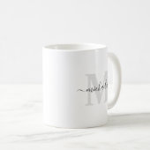 モノグラム入りイニシャル 手書き風お名前デザイン コーヒーマグカップ (正面右)