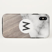 モノグラム入りウッドマーブル Case-Mate iPhoneケース (裏面(横))
