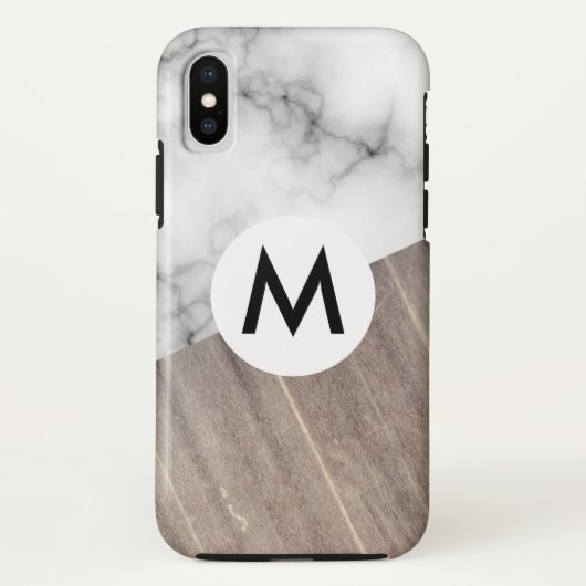 モノグラム入りウッドマーブル Case-Mate iPhoneケース (裏面)
