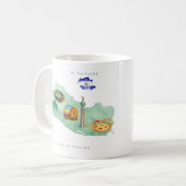 モノグラム入りエルサルバドル水彩画イラストマップ コーヒーマグカップ (正面左)