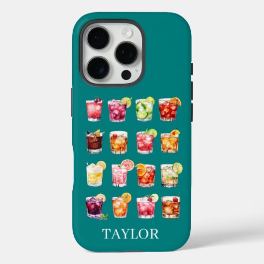 モノグラム入りカクテルがいっぱい Case-Mate iPhoneケース (裏面)