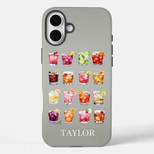モノグラム入りカクテルがいっぱい Case-Mate iPhoneケース (裏面)