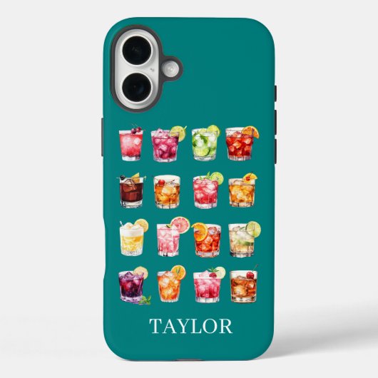 モノグラム入りカクテルがいっぱい Case-Mate iPhoneケース (裏面)