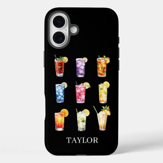 モノグラム入りカクテルデザイン Case-Mate iPhoneケース (裏面)