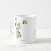 モノグラム入りガイアナ水彩画イラストマップ コーヒーマグカップ (正面左)
