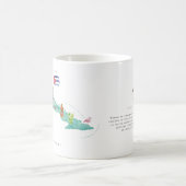 モノグラム入りキューバ水彩画マップ コーヒーマグカップ (中央)