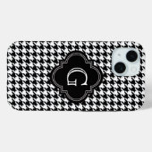 モノグラム入りクラシックブラックホワイトの千鳥格子 Case-Mate iPhoneケース (裏面 (横))
