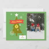 モノグラム入りクリスマスアイコン写真クリスマスカード シーズンカード (正面)