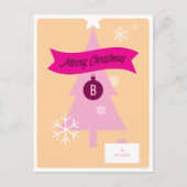 モノグラム入りクリスマスアイコン クリスマス ポストカード (正面)
