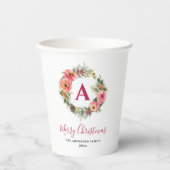モノグラム入りクリスマスパーティー 紙コップ (正面)