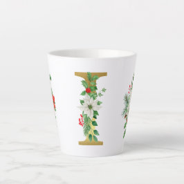 モノグラム入りクリスマスラテマグ - ゴールドレター カフェラテマグ