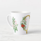 モノグラム入りクリスマスラテマグ - ゴールドレター カフェラテマグ (左アングル)