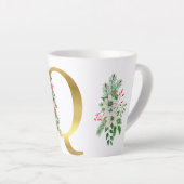 モノグラム入りクリスマスラテマグ - ゴールドレター カフェラテマグ (右アングル)