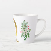 モノグラム入りクリスマスラテマグ - ゴールドレター カフェラテマグ (右)