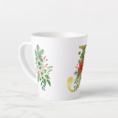 モノグラム入りクリスマスラテマグ - ゴールドレター カフェラテマグ (左アングル)