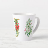 モノグラム入りクリスマスラテマグ - ゴールドレター カフェラテマグ (右アングル)