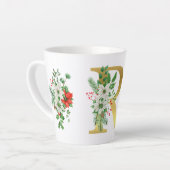 モノグラム入りクリスマスラテマグ - ゴールドレター カフェラテマグ (左アングル)